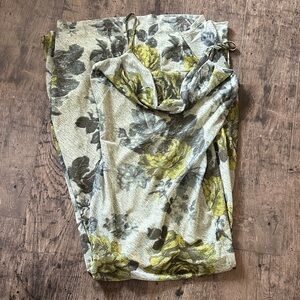 SHEIN Floral Midi Dress - Green and Gray